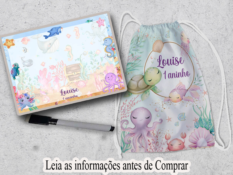 Kit Mochilinha e Lousa magica lembrancinhas aniversario Fundo do