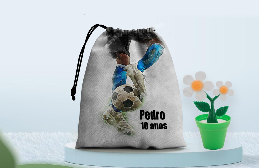 Saquinho Surpresa para lembrancinhas de aniversário Futebol