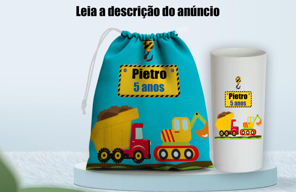 kit Saquinho Surpresa e Copo Long Drink  lembrancinhas infantil C