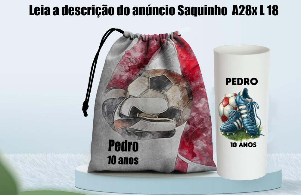 Kit Saquinho Surpresa e Copo Long Drink lembrancinhas de aniversa