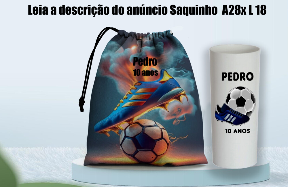 Kit Saquinho Surpresa e Copo Long Drink lembrancinhas de aniversa