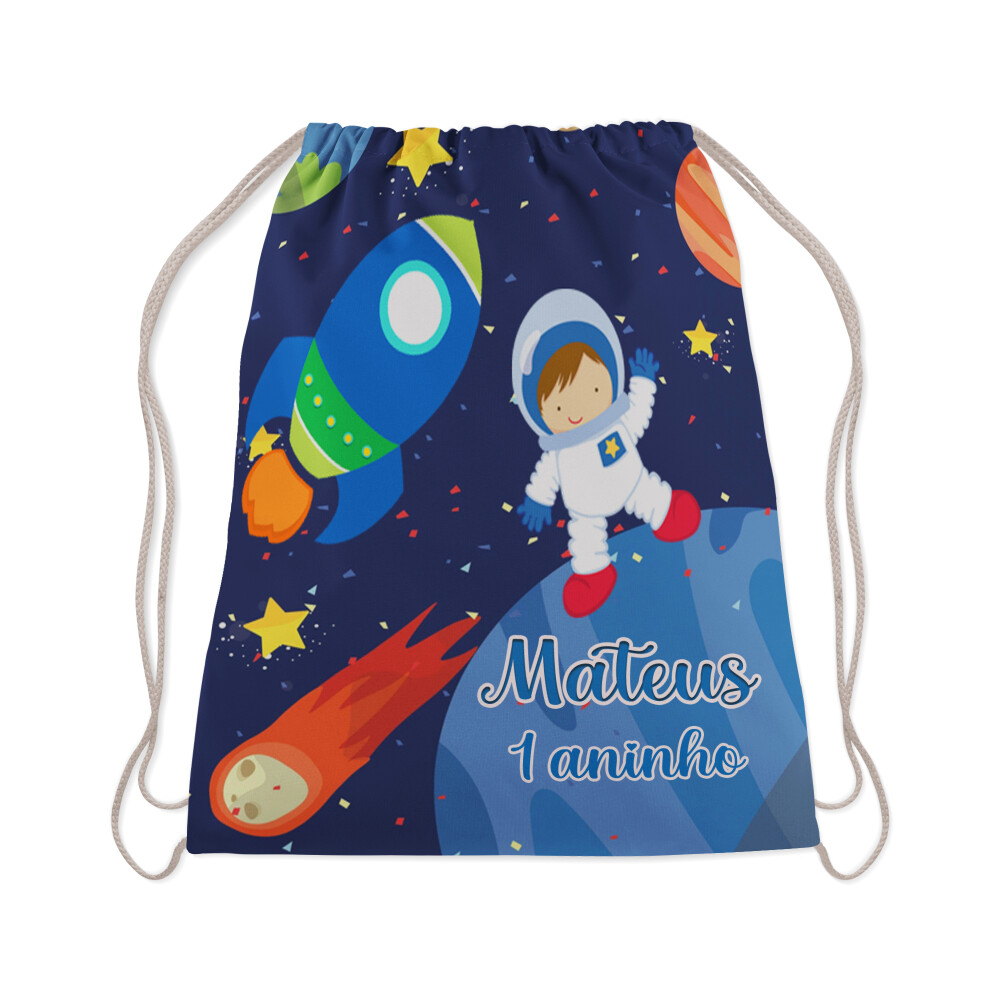 Mochilinha Personalizada para lembrancinhas do Astronauta