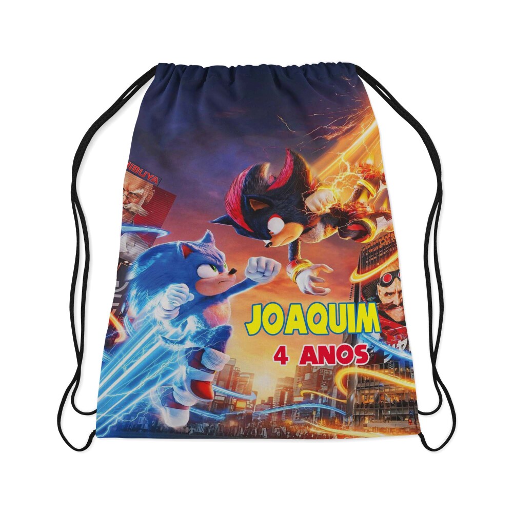 Mochilinha personalizada para lembrancinhas de aniversario Sonic