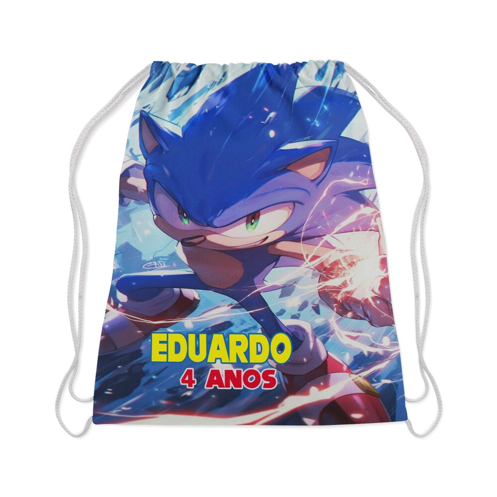 Mochilinha personalizada para lembrancinhas de aniversario Sonic