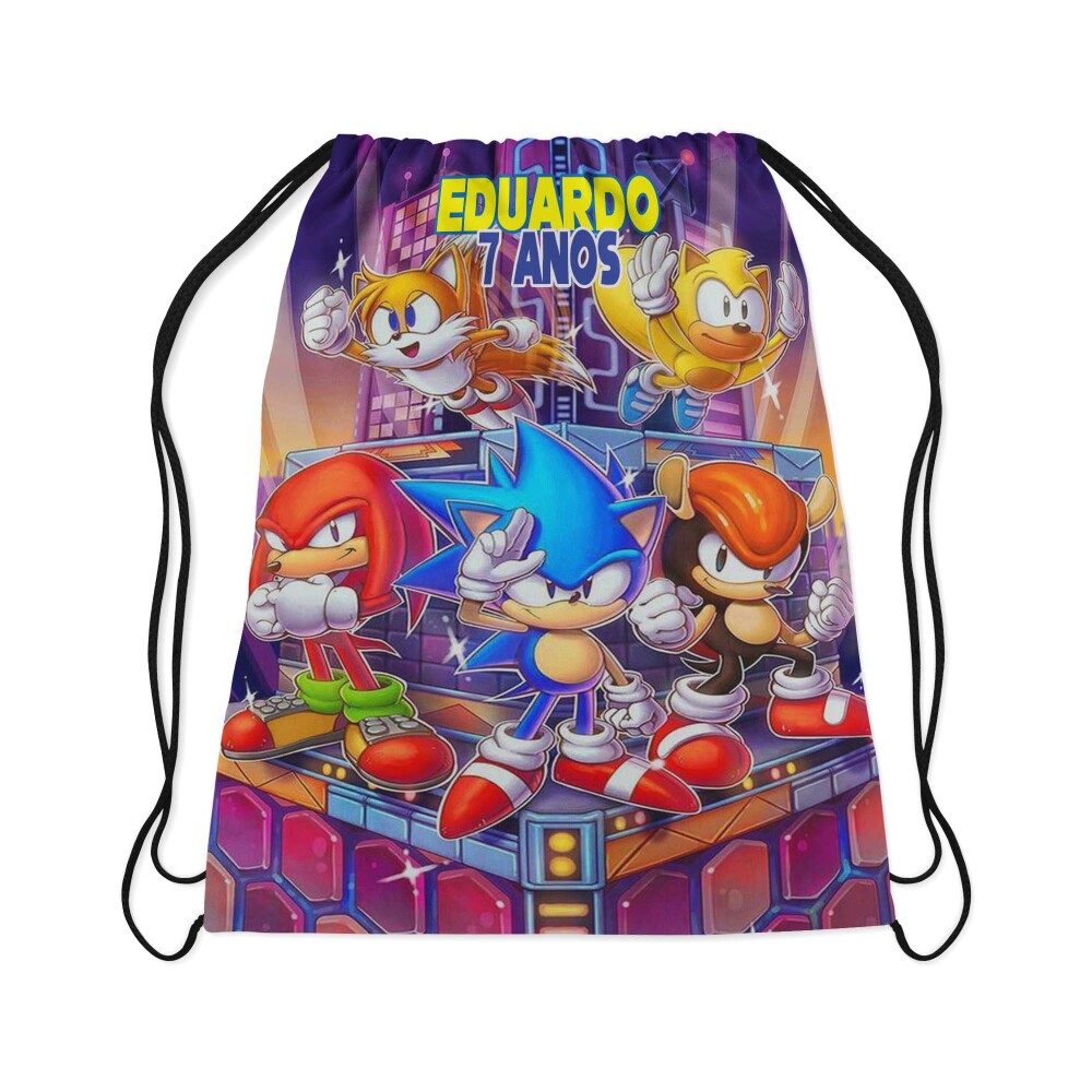 Mochilinha personalizada para lembrancinhas de aniversario Sonic
