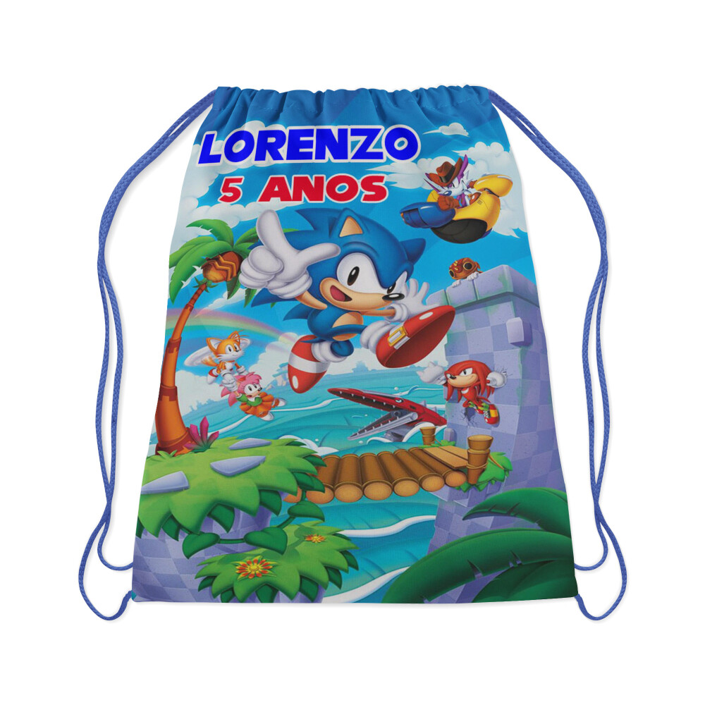 Mochilinha personalizada para lembrancinhas de aniversario Sonic