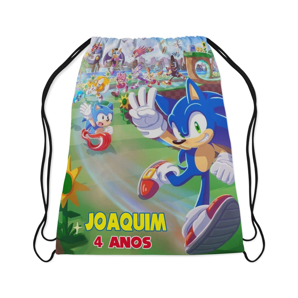 Mochilinha personalizada para lembrancinhas de aniversario Sonic