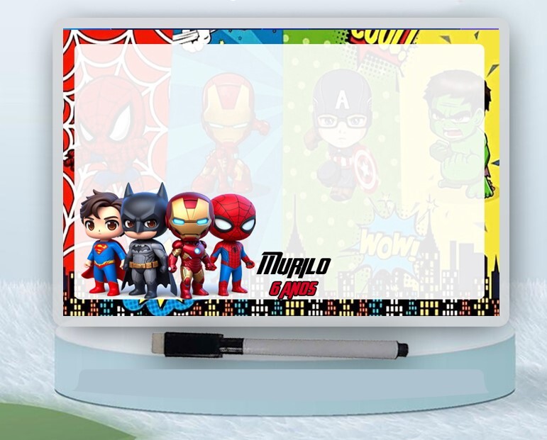 Lousa Mágica personalizada para lembrancinhas dos Vingadores