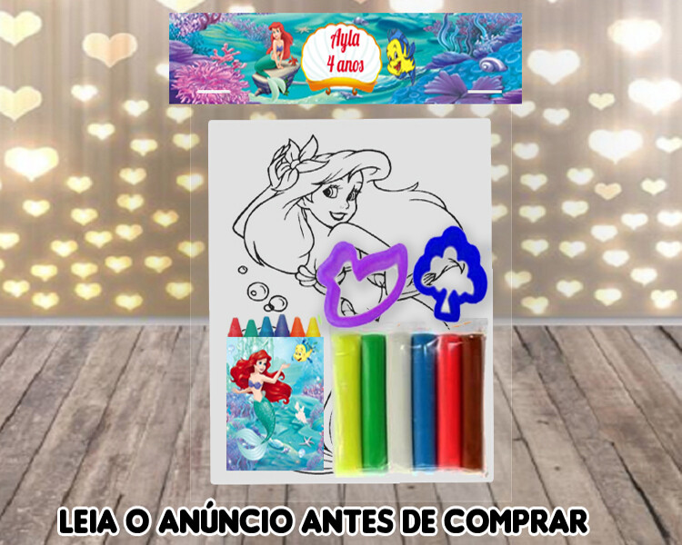 Kit Colorir com massinha de modelar da Sereia Ariel