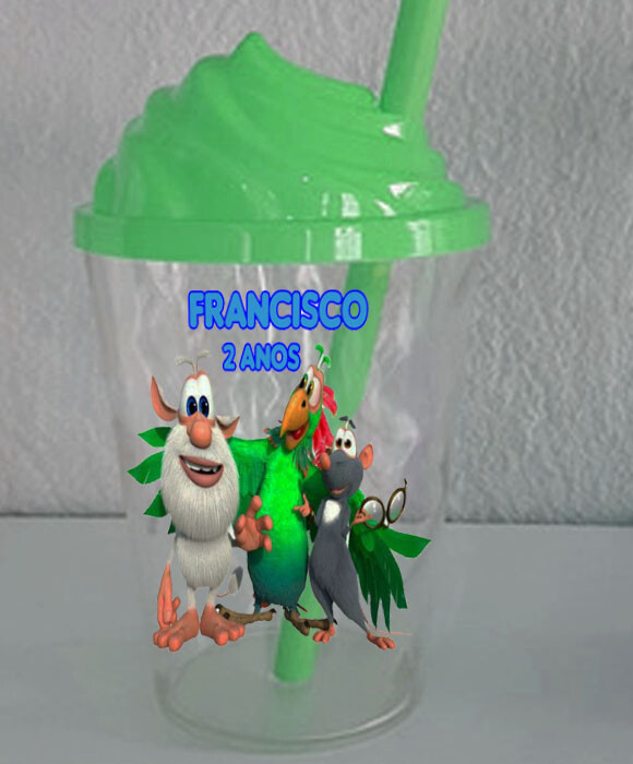 Copo twister com tampa chantilly lembrancinhas  do Booba