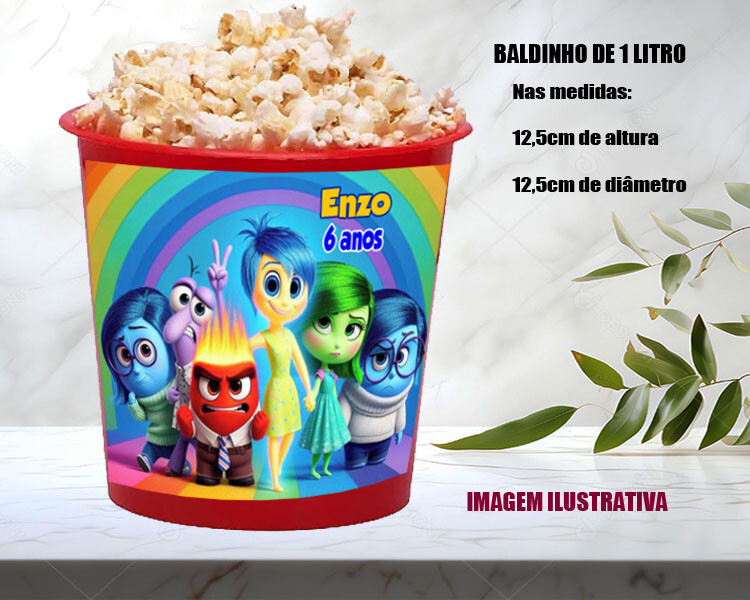 Balde de Pipoca Personalizado para festa de aniversario Divertida