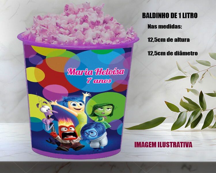Balde de Pipoca Personalizado para festa de aniversario Divertida