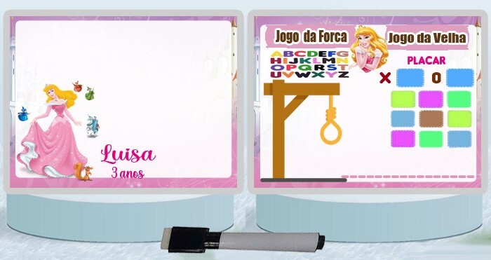 Lousa Magica personalizada lembrancinhas da Bela Adormecida