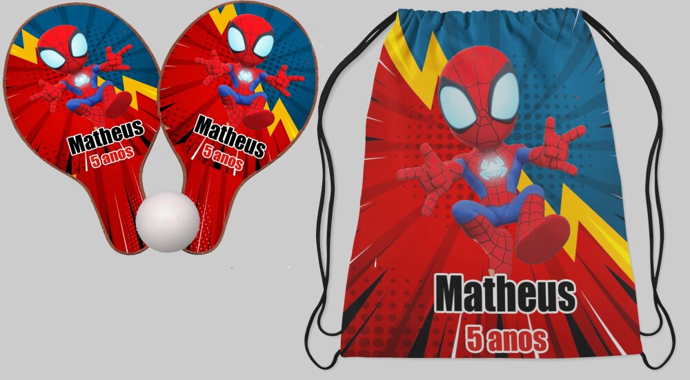 Kit Mochila e Raquete Ping Pong Personalizada Lembrancinhas do Ho