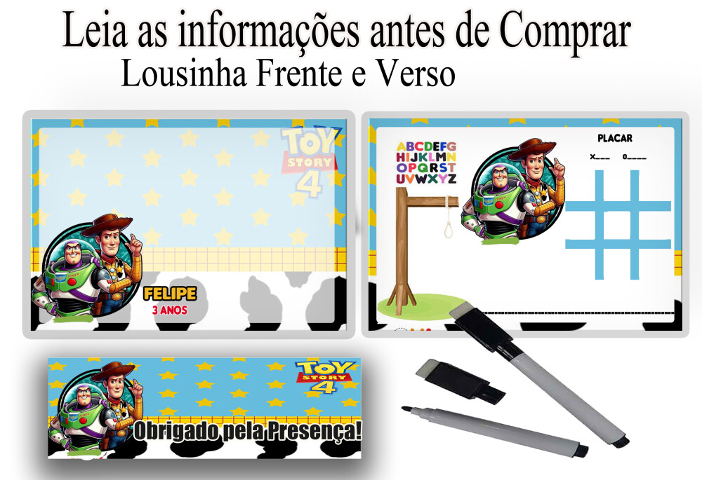 Lousa Magica personalizada verso com Joguinhos lembrancinhas do T