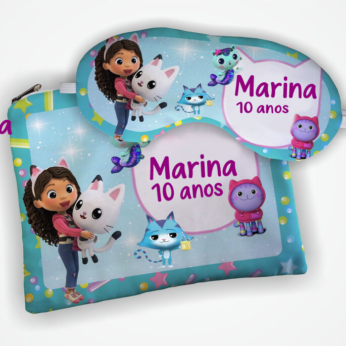 Kit Necessaire e Mascara de Dormir personalizada lembrancinhas Ca