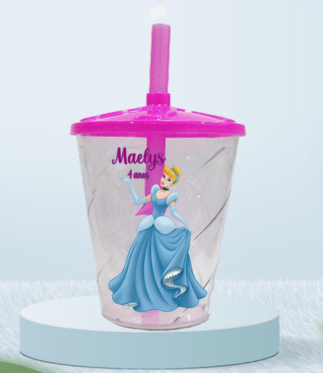 Copo Twister Personalizado para lembrancinhas da Cinderela