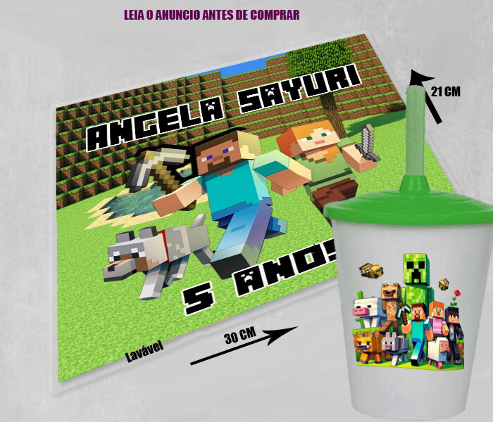 Kit Jogo Americano +copo twister personalizado para lembrancinhas