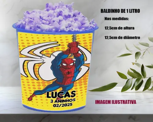 Balde de Pipoca do Homem Aranha