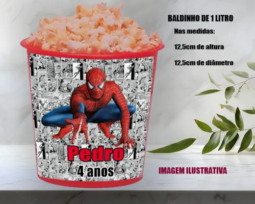 Balde de Pipoca do Homem Aranha