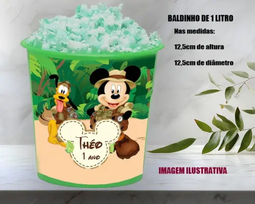 Balde de Pipoca do Mickey Safari