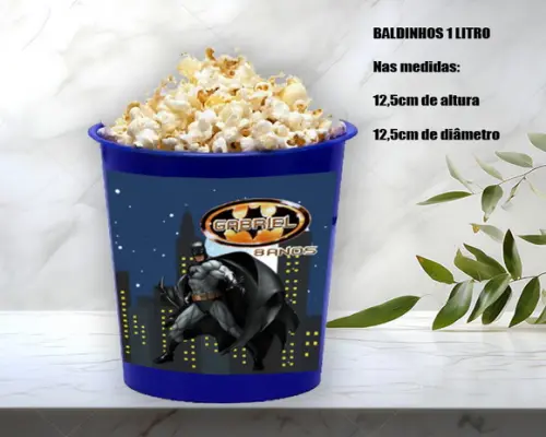 Balde de Pipoca para Festa de Aniversario do Batman