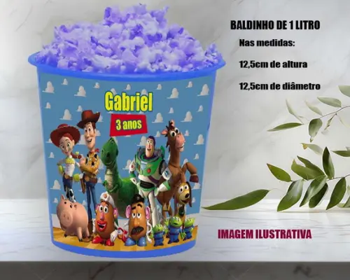 Balde de Pipoca para Lembrancinhas do Toy Story