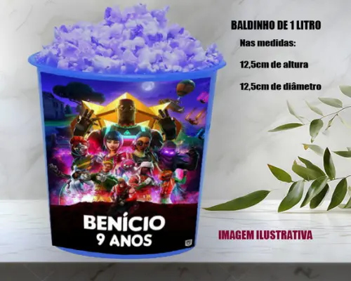 Balde de Pipoca para Lembrancinhas Fortnite