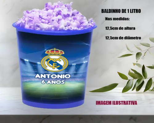 Balde de Pipoca para Lembrancinhas Rela Madrid