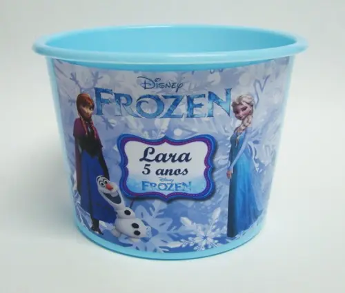 Balde de Pipoca Personalizado da Frozen