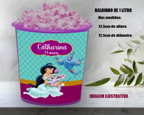 Balde de Pipoca Personalizado da Jasmine