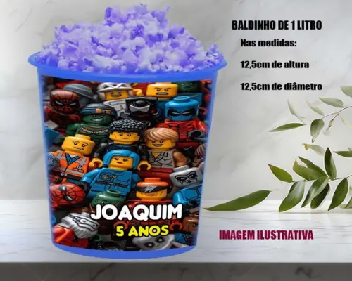 Balde de Pipoca Personalizado da Lego