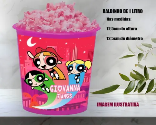 Balde de Pipoca Personalizado da Meninas Super Poderosas
