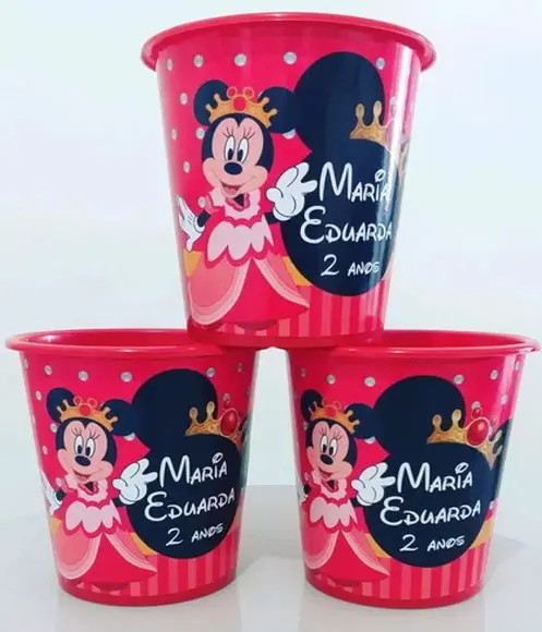 Balde de Pipoca Personalizado da Minnie Realeza