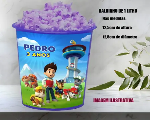 Balde de Pipoca Personalizado da Patrulha Canina