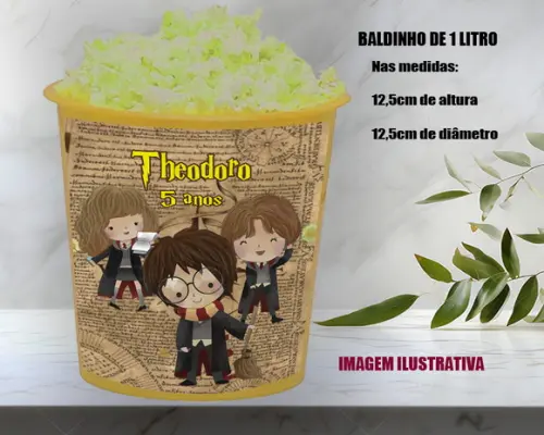 Balde de Pipoca Personalizado do Harry Potter