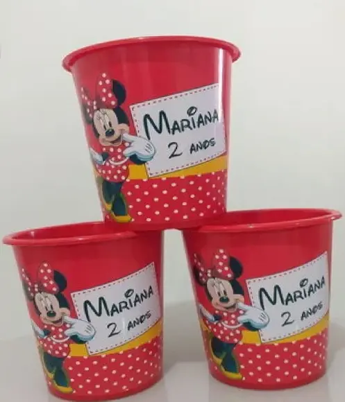 Baldinho de Pipoca Personalizado da Minnie