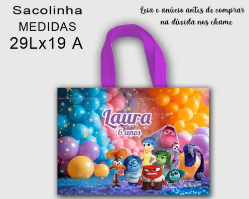 Bolsa Sacolinha Ecobag Personalizada Divertidamente