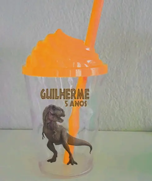 Copo com Tampa Chantilly do Jurassic Park Dinossauros