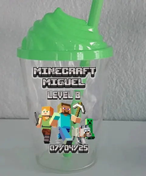 Copo com Tampa Chantilly do Minecraft