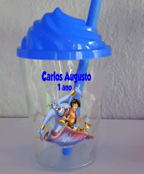 Copo com Tampa Chantilly Personalizado do Aladim