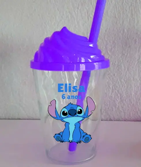 Copo Twister com a Tampa Chantily do Stitch