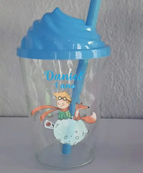 Copo Twister com Tampa Chantilly do Pequeno Principe