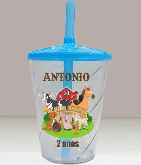 Copo Twister Personalizado Fazendinha
