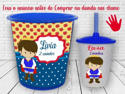 Kit Balde de Pipoca + Copo Twister do Principe