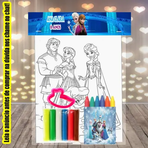 Kit Colorir + Massinha de Modelar da Frozen