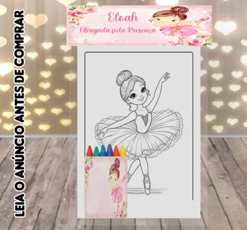 Kit Colorir com Giz de Cera Bailarina