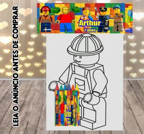 Kit Colorir com Giz de Cera da Lego