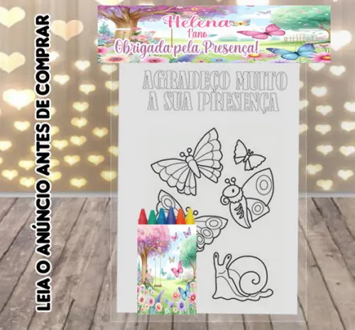 Kit Colorir com Giz de Cera Jardim das Borboletas
