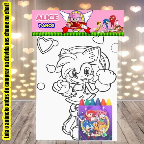 Kit Colorir para Lembrancinhas da Amy Rose